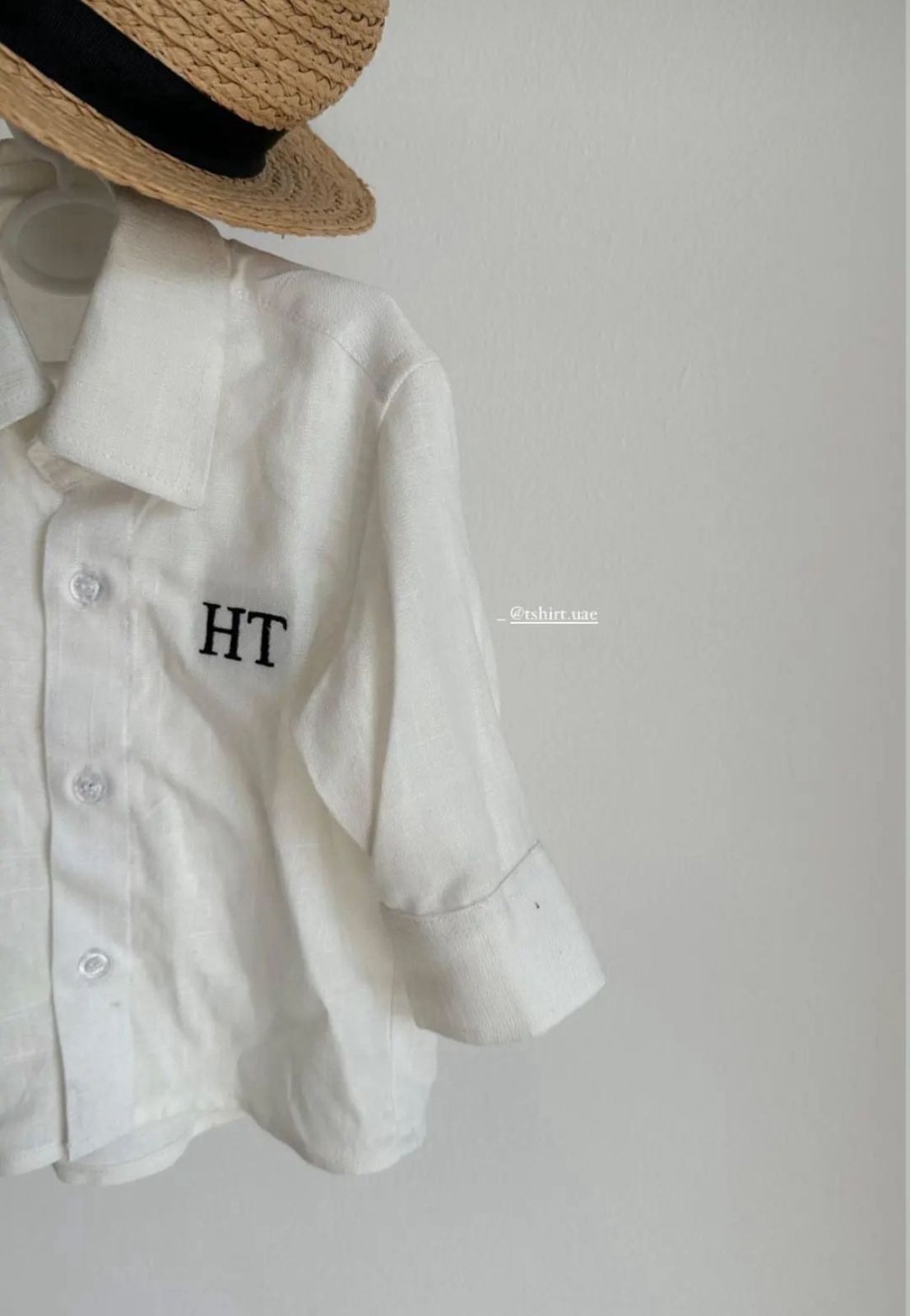 ( Linen kids ) White Tshirt long sleeve & white pants
