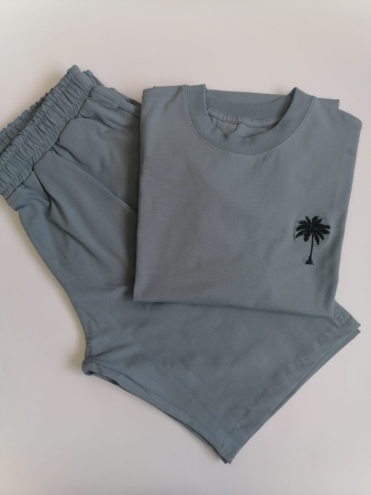 light blue t-shirt with short