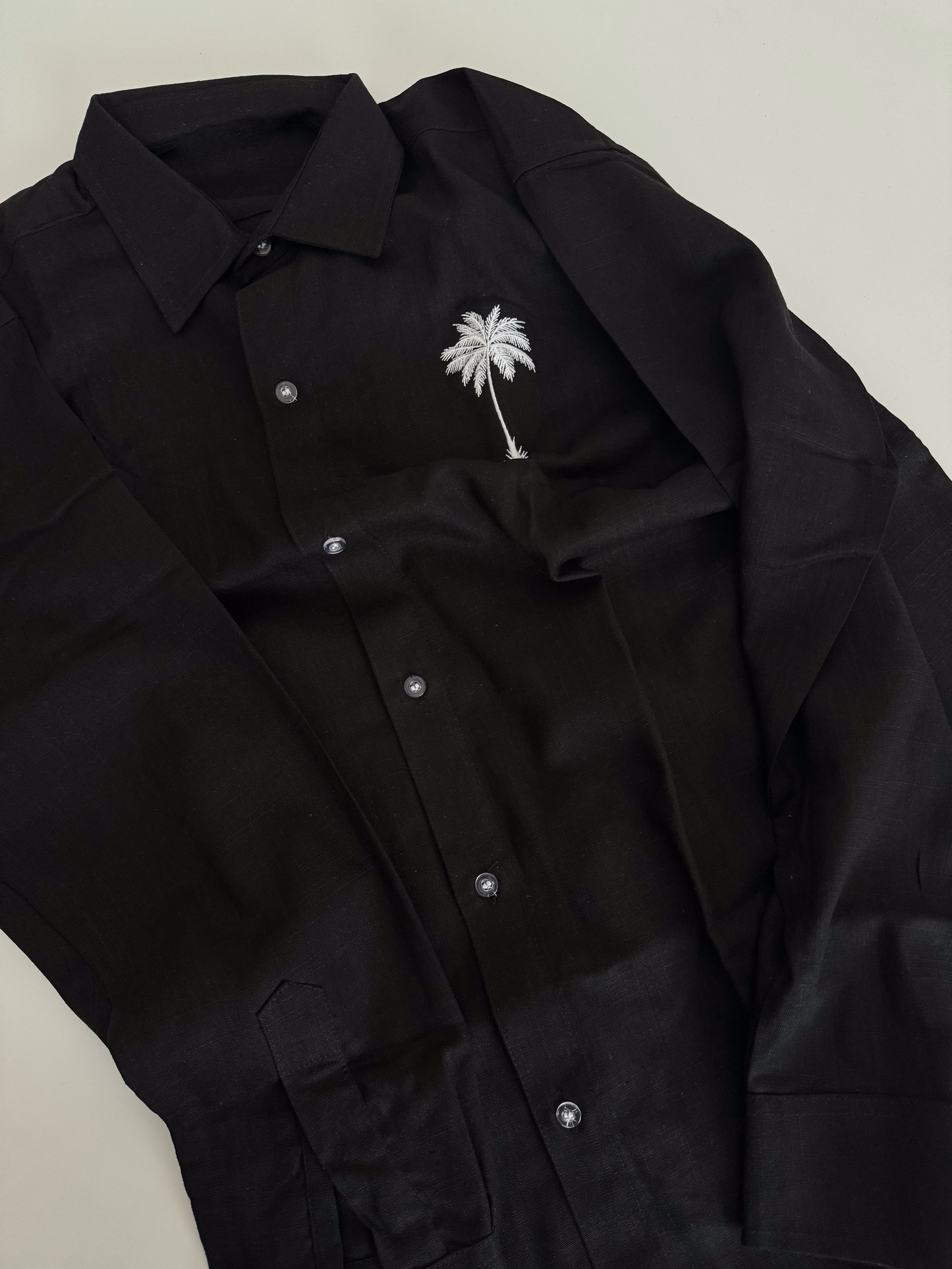 Linen black tshirt long sleeve & black pants