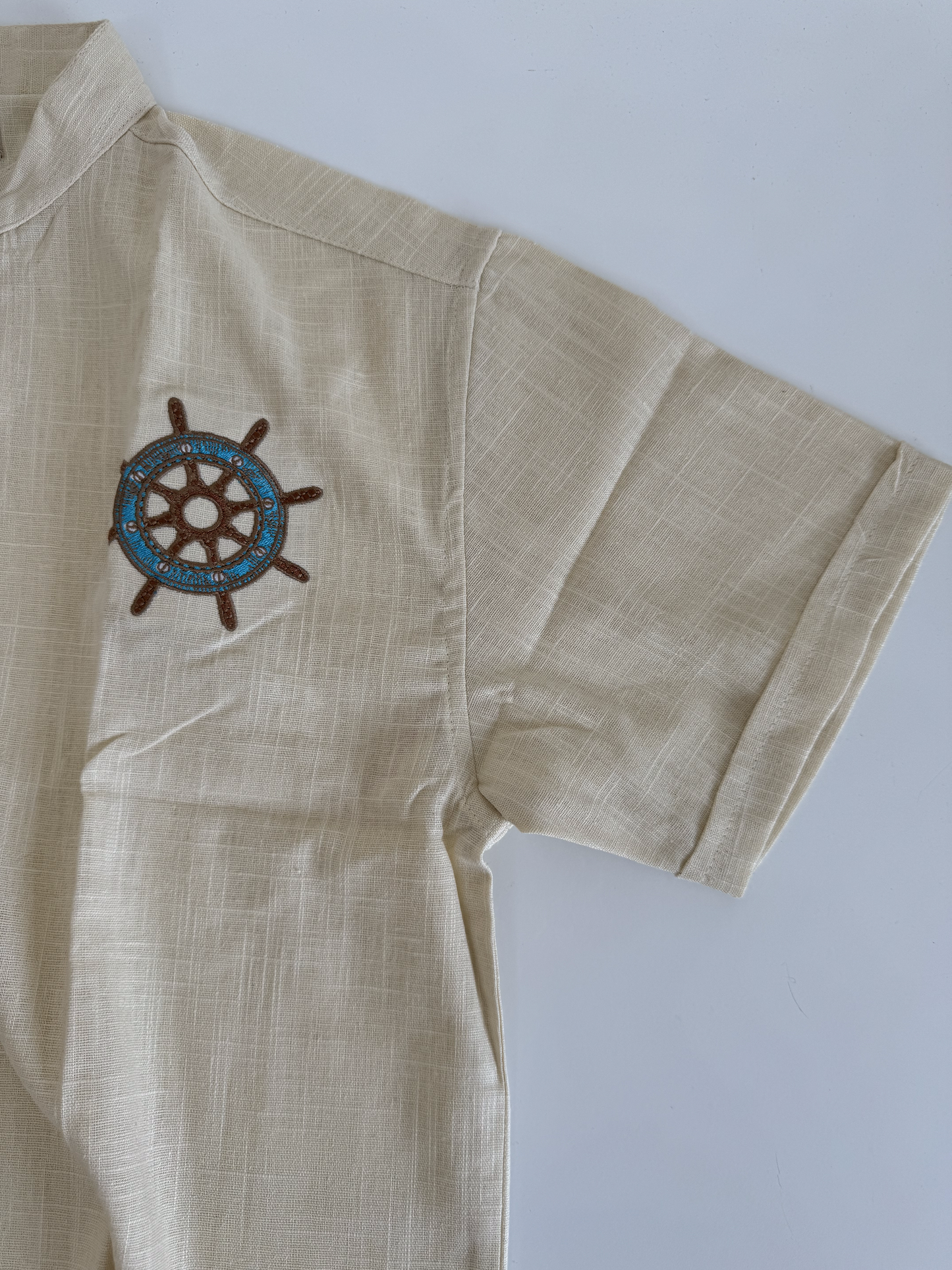 Linen beige tshirt short sleeve & beige short