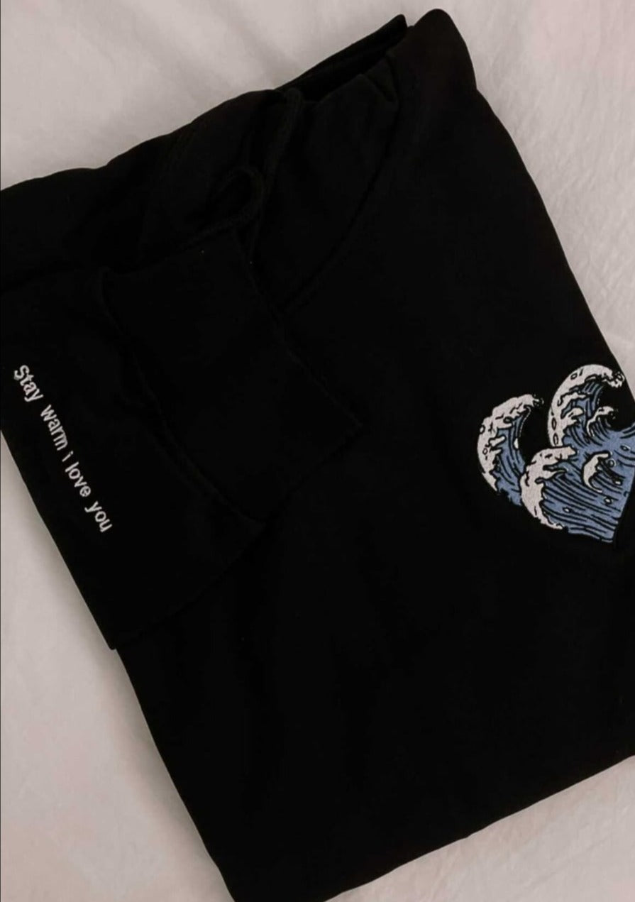 Sea waves heart , Embroidered Picture